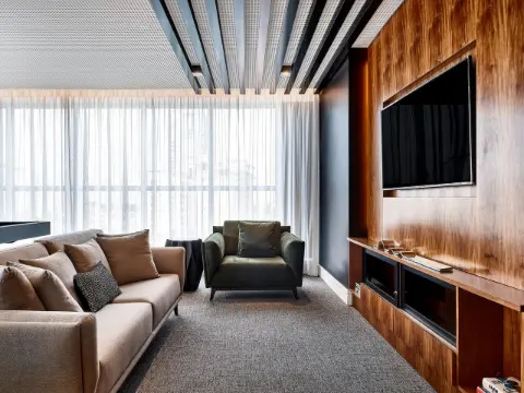 Sheraton Santos: sala de estar da suíte